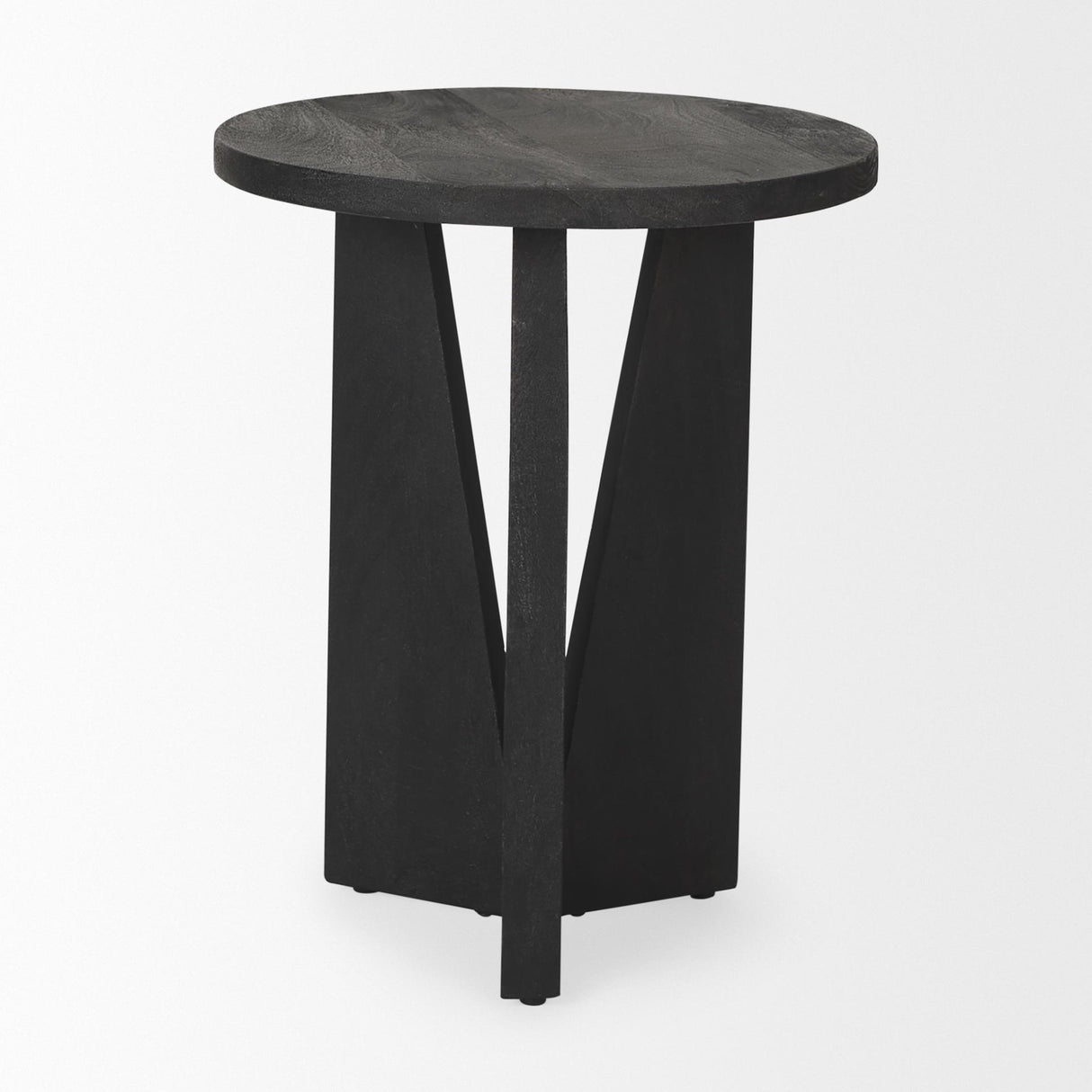 Mercana Mattius Black Wood Accent Table