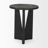 Mercana Mattius Black Wood Accent Table