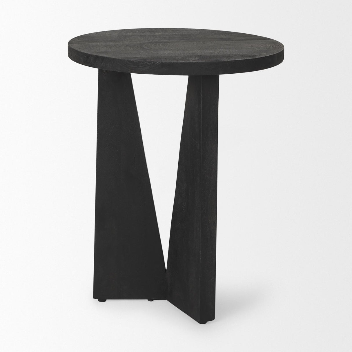 Mercana Mattius Black Wood Accent Table