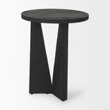 Mercana Mattius Black Wood Accent Table
