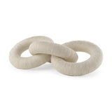 Mercana Alize Cotton Rope Wrapped Solid Wood Circular Chain Link Decorative Object