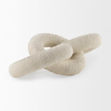 Mercana Alize Cotton Rope Wrapped Solid Wood Circular Chain Link Decorative Object