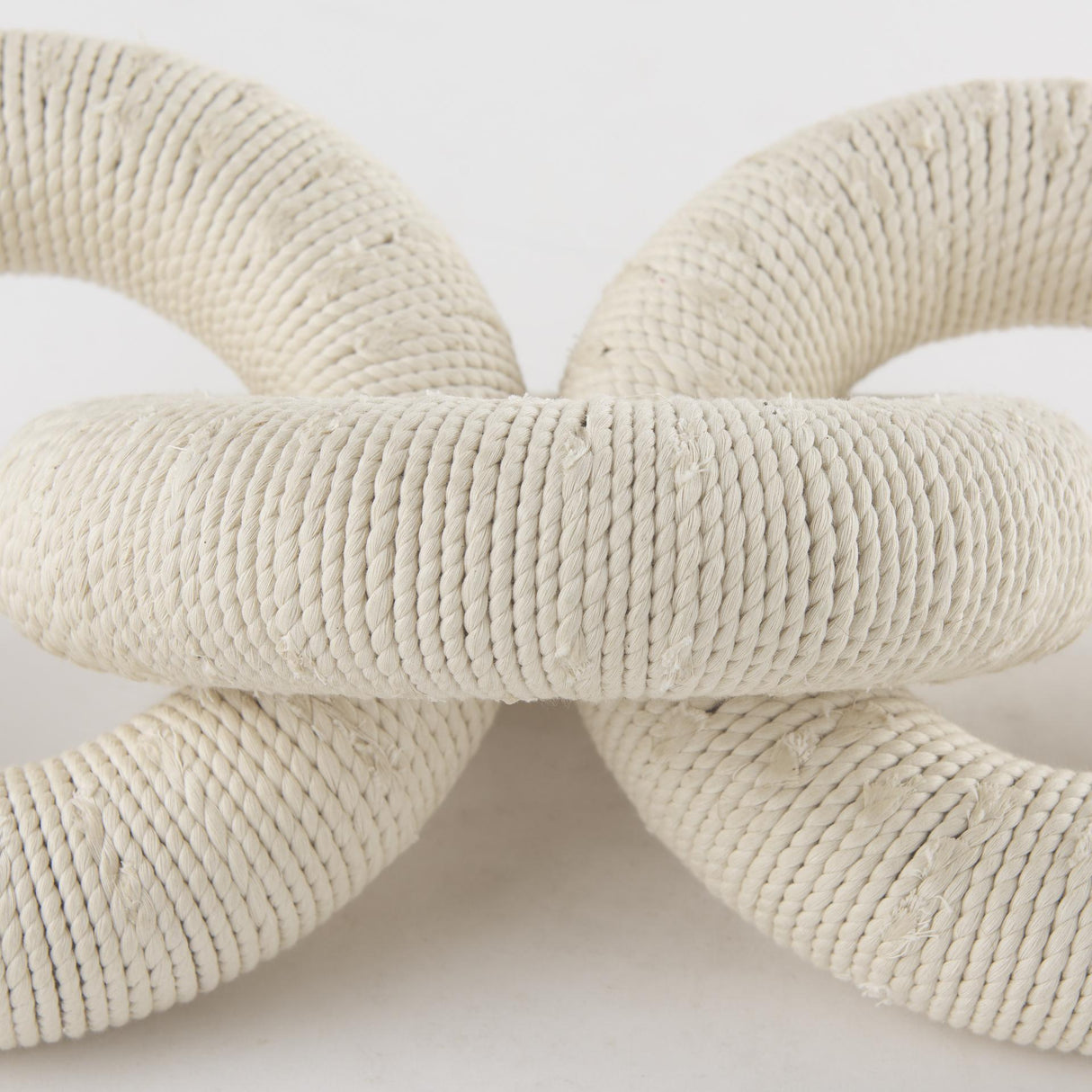 Mercana Alize Cotton Rope Wrapped Solid Wood Circular Chain Link Decorative Object