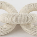 Mercana Alize Cotton Rope Wrapped Solid Wood Circular Chain Link Decorative Object