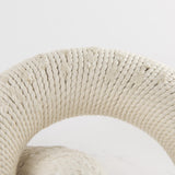 Mercana Alize Cotton Rope Wrapped Solid Wood Circular Chain Link Decorative Object