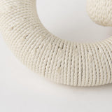 Mercana Alize Cotton Rope Wrapped Solid Wood Circular Chain Link Decorative Object