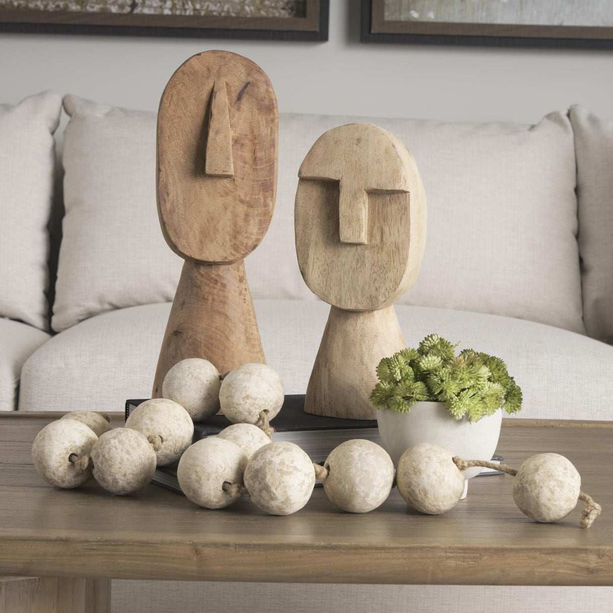 Mercana Ivan Medium Wooden Head Sculpture