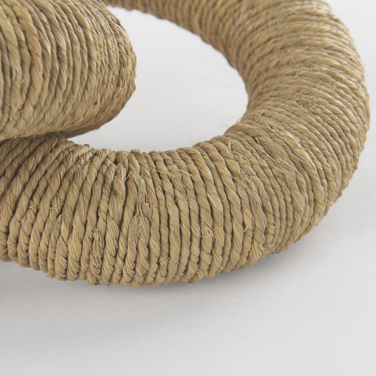 Mercana Alize Jute Wrapped Solid Wood Circular Chain Link Decorative Object
