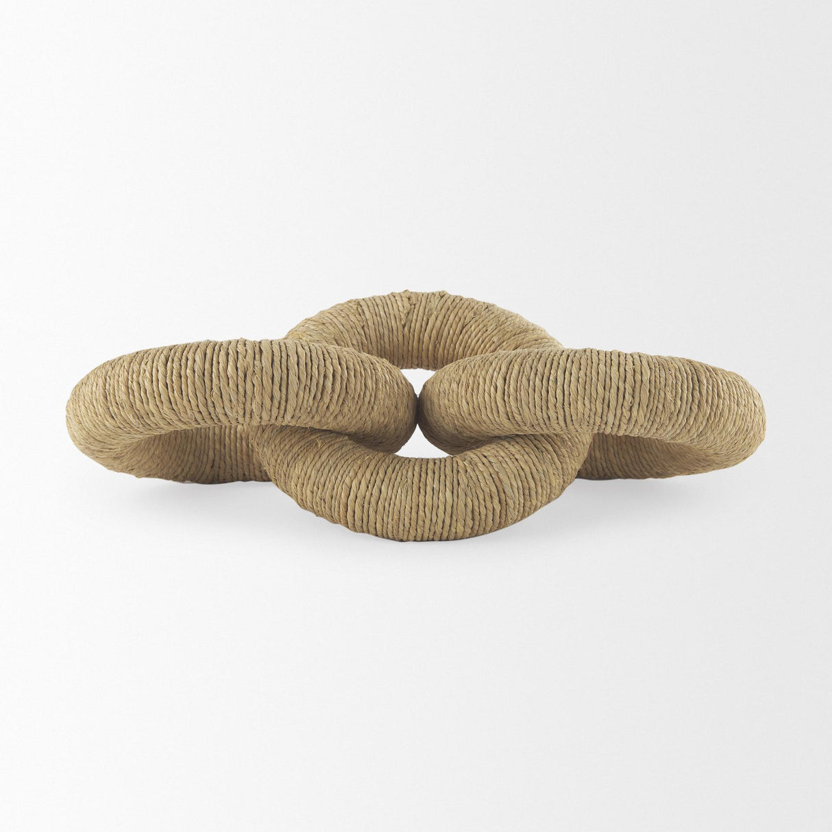 Mercana Alize Jute Wrapped Solid Wood Circular Chain Link Decorative Object