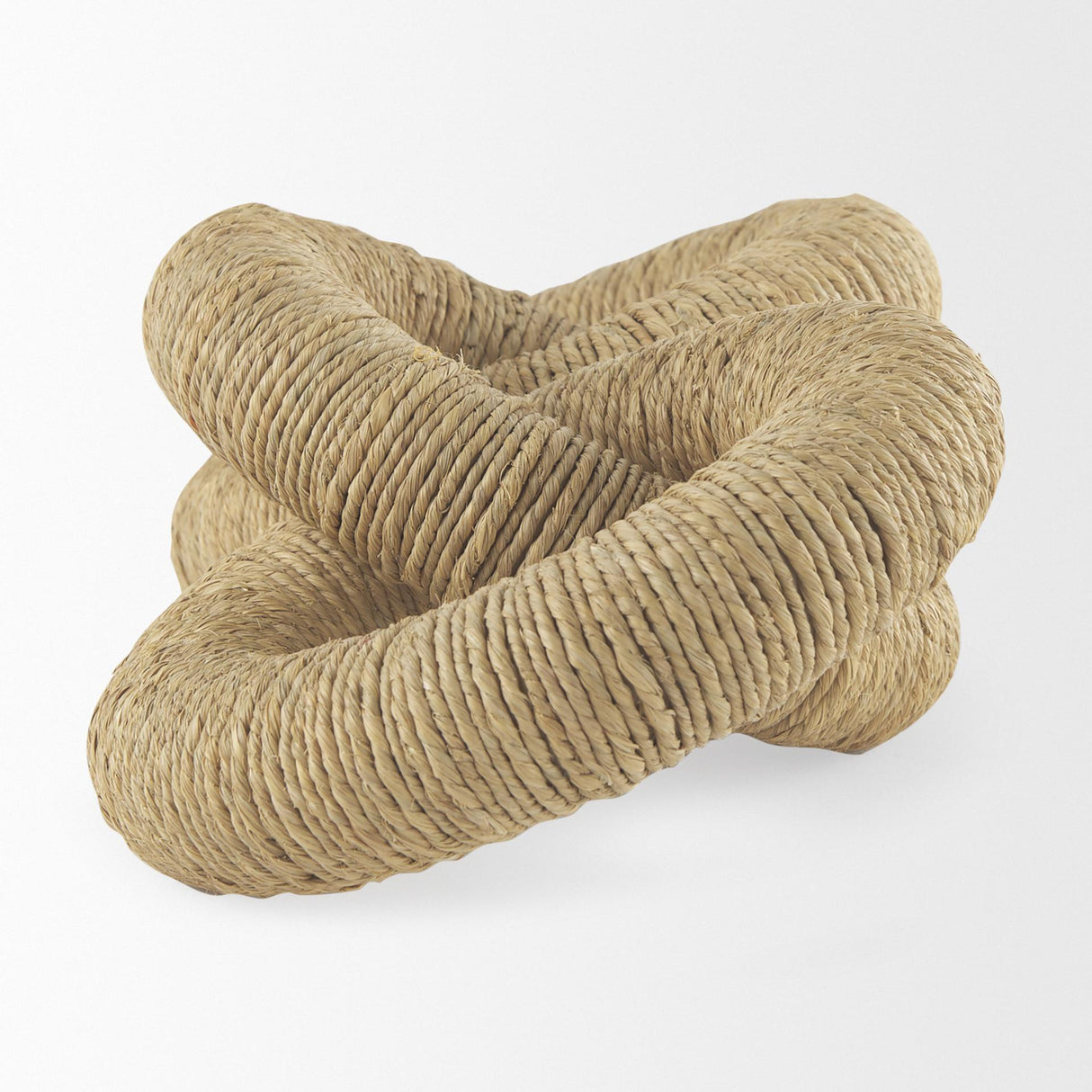 Mercana Alize Jute Wrapped Solid Wood Circular Chain Link Decorative Object