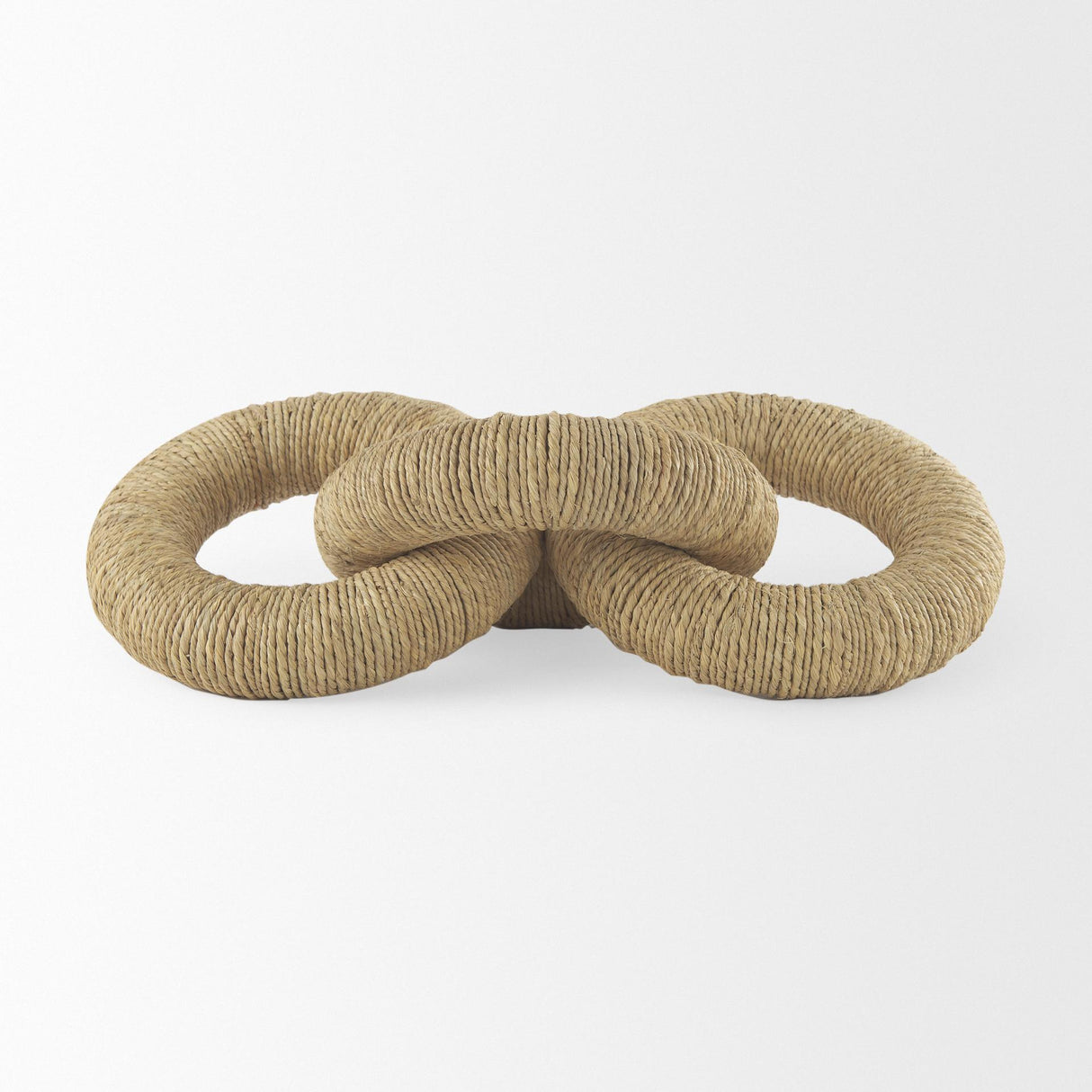 Mercana Alize Jute Wrapped Solid Wood Circular Chain Link Decorative Object