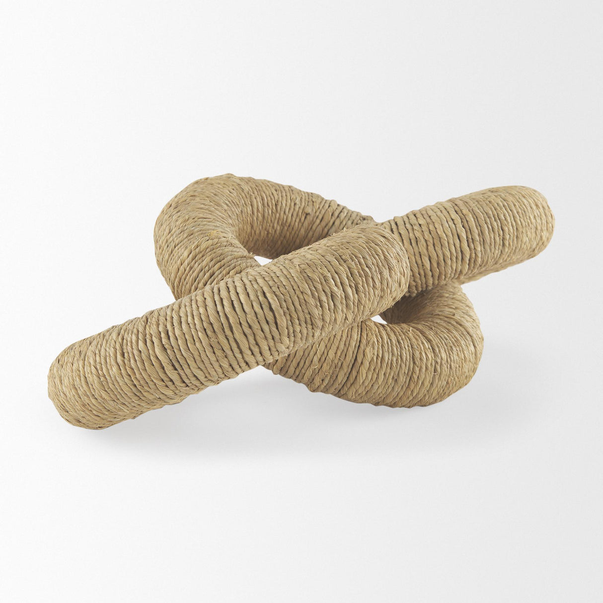 Mercana Alize Jute Wrapped Solid Wood Circular Chain Link Decorative Object