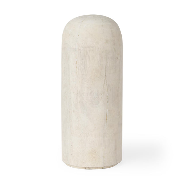 Mercana Knox Tall White-Wash Wood Decorative Object