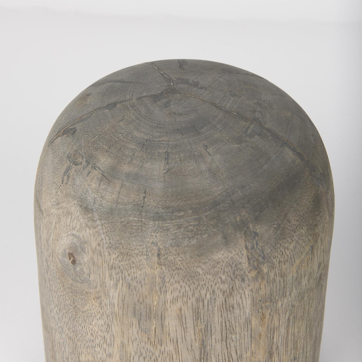 Mercana Knox Short Gray-Wash Wood Decorative Object