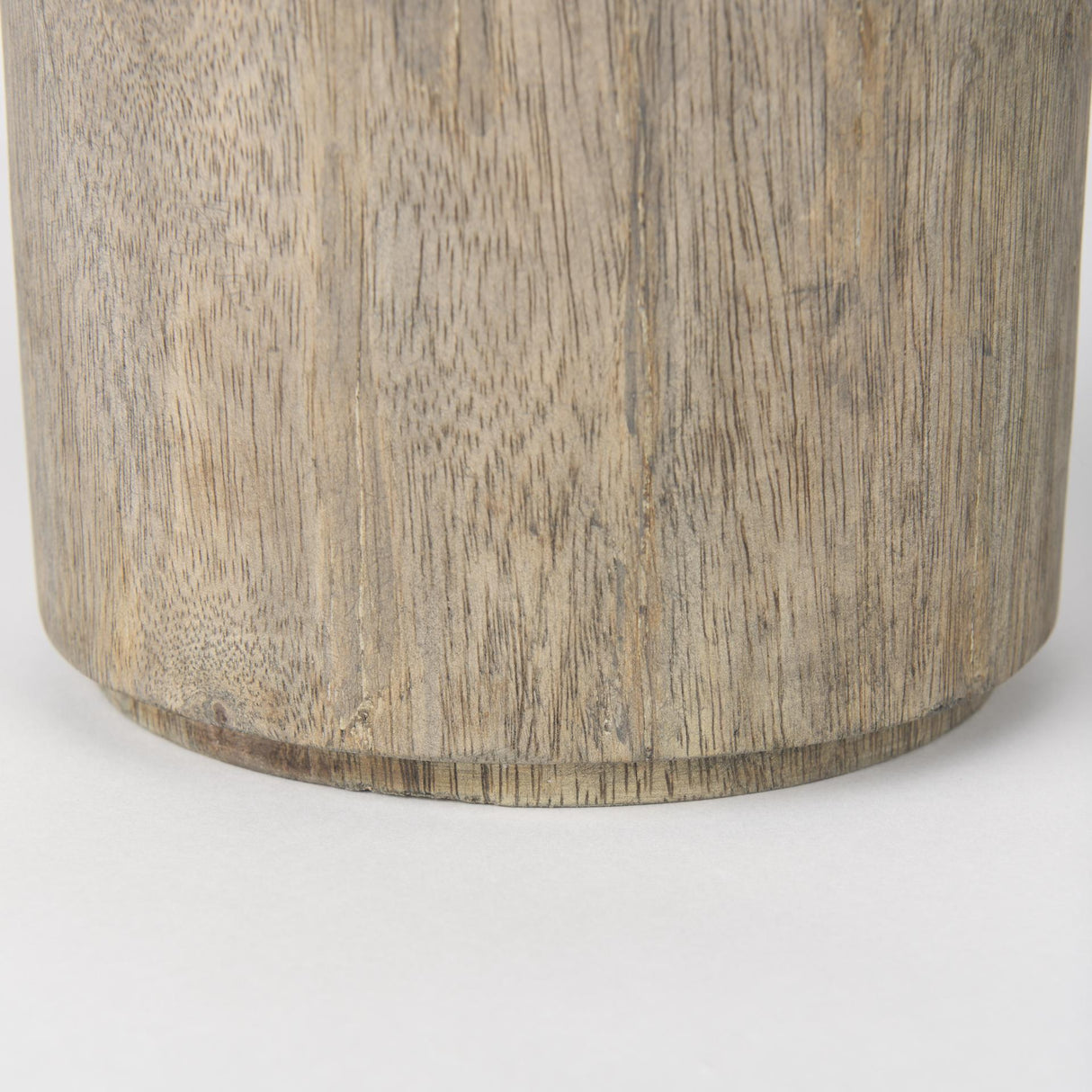 Mercana Knox Short Gray-Wash Wood Decorative Object