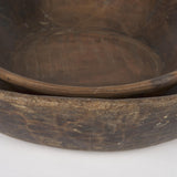 Mercana Nikita Set of 2 Large Medium Brown Reclaimed Wood Bowls