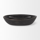 Mercana Nikita Set of 2 Large Black-Brown Reclaimed Wood Bowls