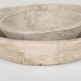 Mercana Nikita Set of 2 Large Light-Wash Reclaimed Wood Bowls