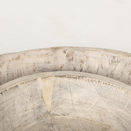 Mercana Nikita Set of 2 Large Light-Wash Reclaimed Wood Bowls