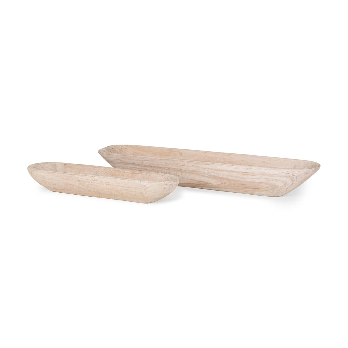 Mercana Athena Set of 2 Extra Large Light-Wash Reclaimed Wood Trays