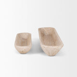 Mercana Athena Set of 2 Extra Large Light-Wash Reclaimed Wood Trays