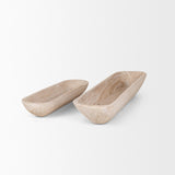 Mercana Athena Set of 2 Extra Large Light-Wash Reclaimed Wood Trays