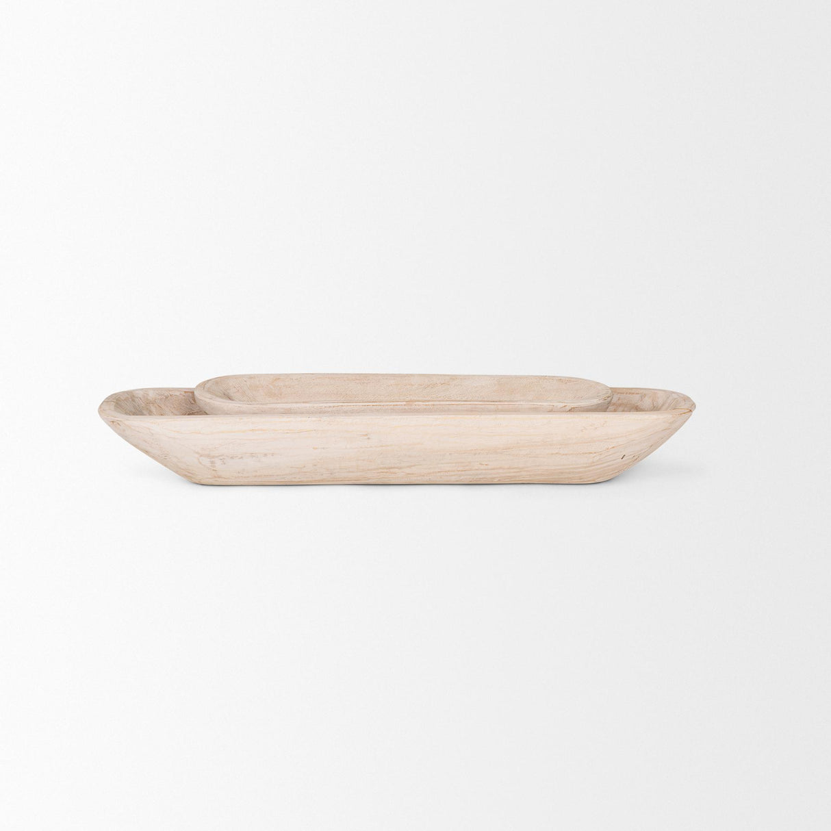 Mercana Athena Set of 2 Extra Large Light-Wash Reclaimed Wood Trays