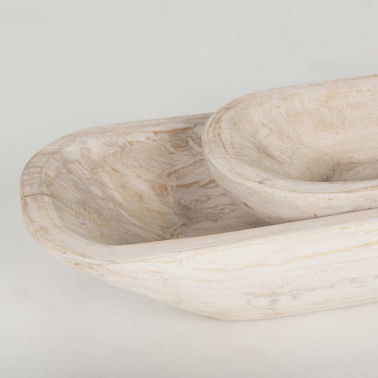 Mercana Athena Set of 2 Extra Large Light-Wash Reclaimed Wood Trays