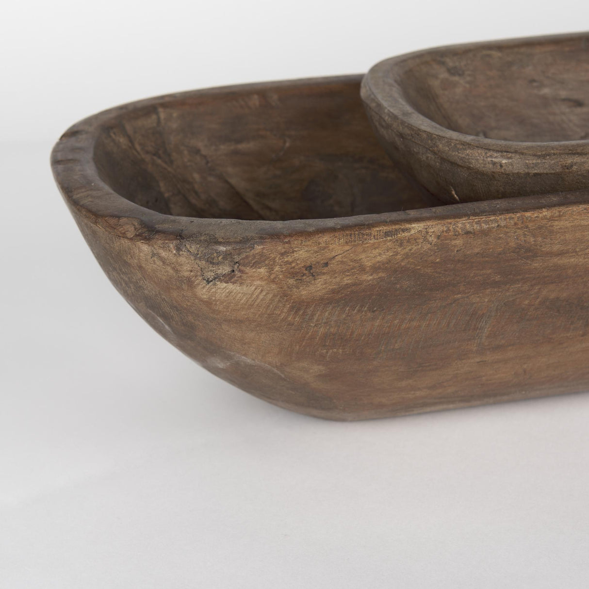 Mercana Athena Set of 2 Extra Large Medium Brown Reclaimed Wood Trays