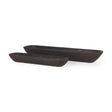 Mercana Athena Set of 2 Extra Large Black-Brown Reclaimed Wood Trays