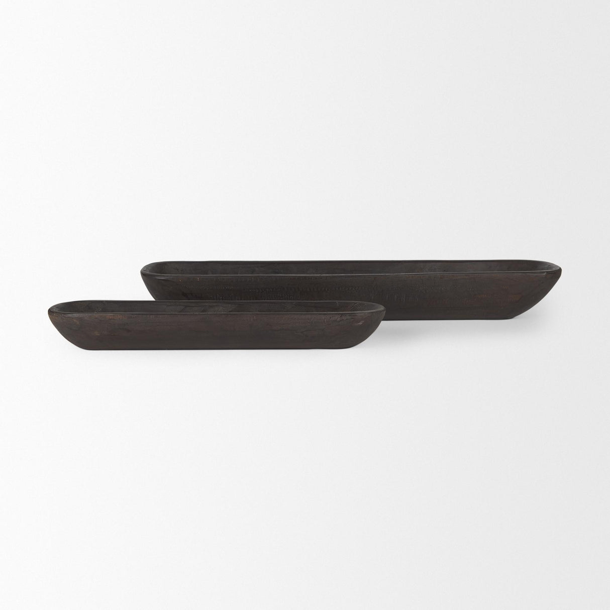 Mercana Athena Set of 2 Extra Large Black-Brown Reclaimed Wood Trays