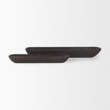 Mercana Athena Set of 2 Extra Large Black-Brown Reclaimed Wood Trays