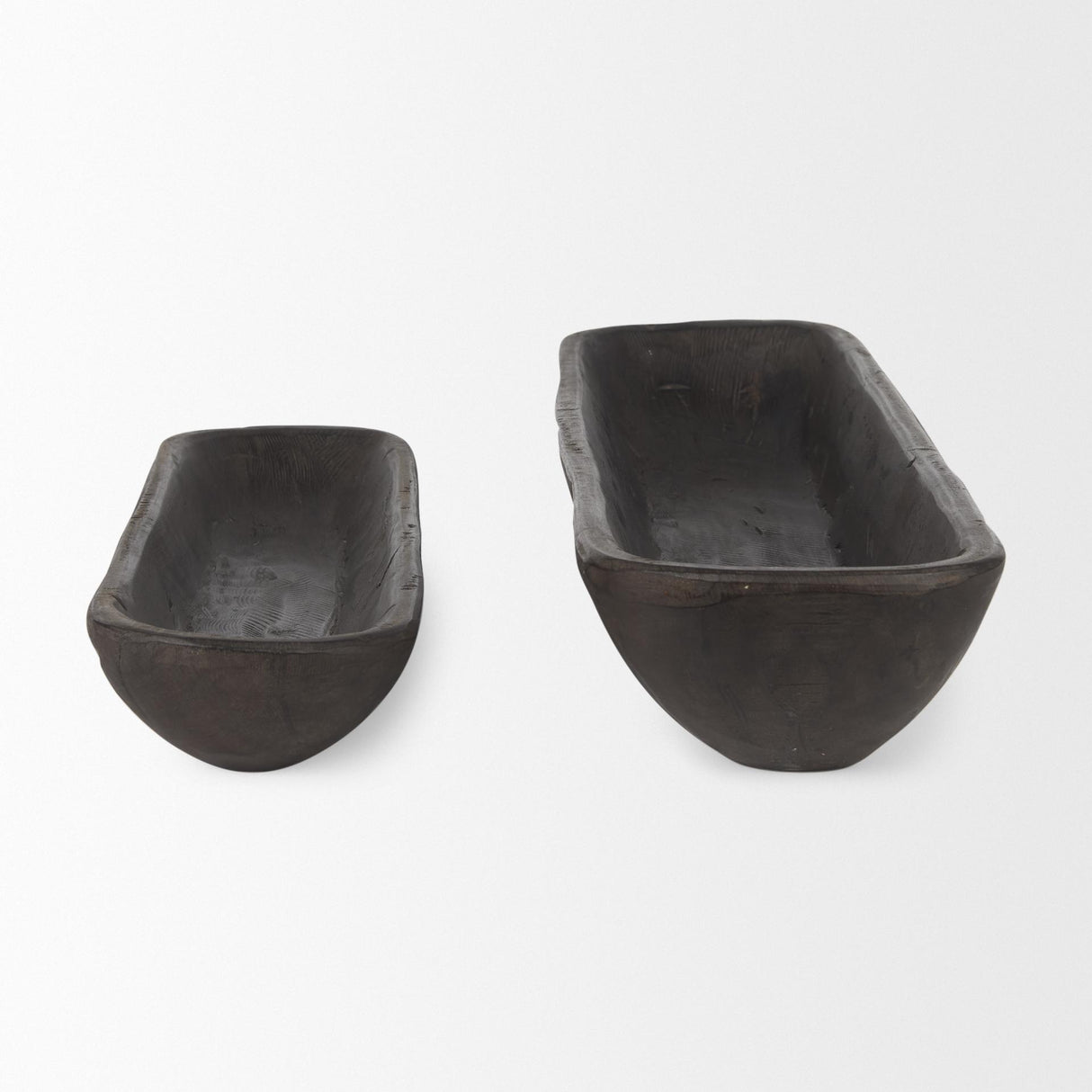 Mercana Athena Set of 2 Extra Large Black-Brown Reclaimed Wood Trays