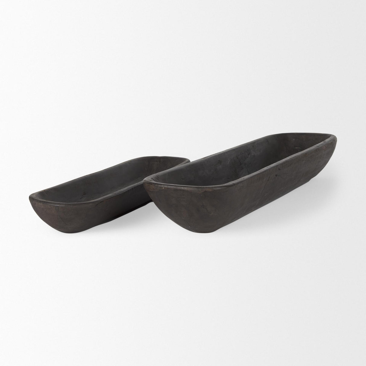 Mercana Athena Set of 2 Extra Large Black-Brown Reclaimed Wood Trays