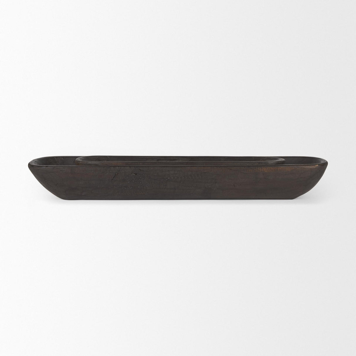 Mercana Athena Set of 2 Extra Large Black-Brown Reclaimed Wood Trays