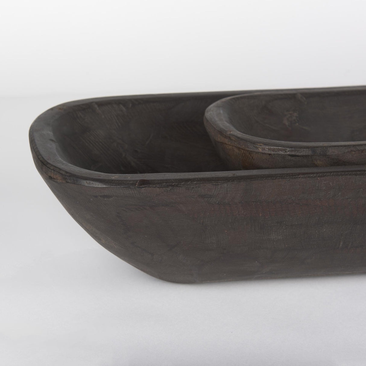 Mercana Athena Set of 2 Extra Large Black-Brown Reclaimed Wood Trays