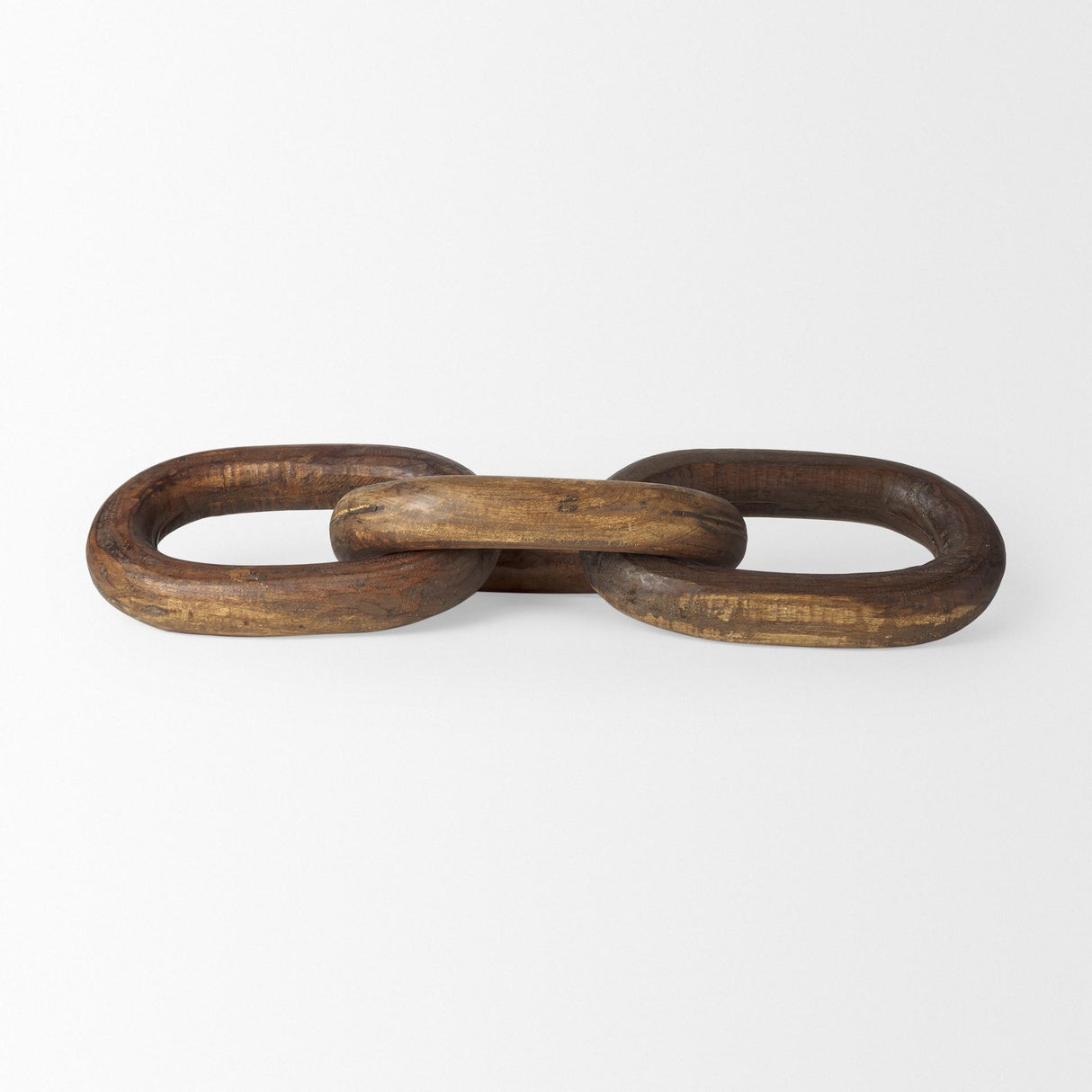 Mercana Tayla Large Medium Brown Wood Chain Link
