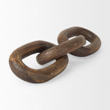 Mercana Tayla Large Medium Brown Wood Chain Link