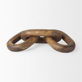 Mercana Tayla Large Medium Brown Wood Chain Link