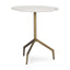 Mercana Serre Marble Top 3 Prong Gold Metal Base End Table