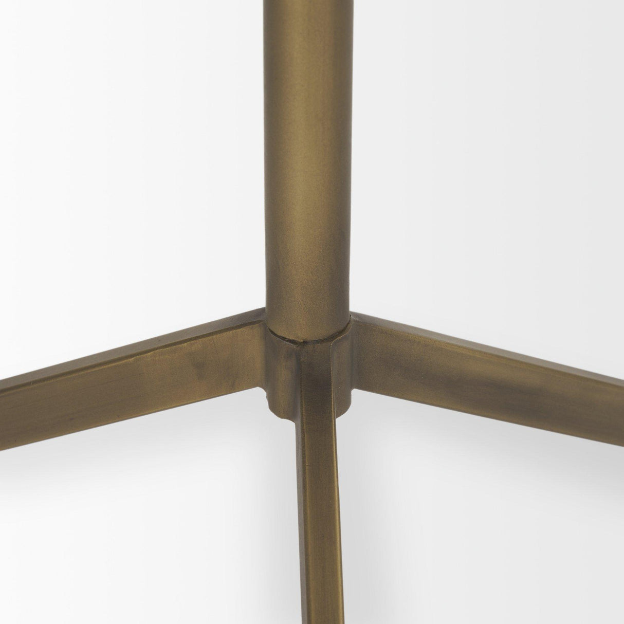 Mercana Serre Marble Top 3 Prong Gold Metal Base End Table