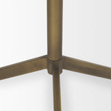 Mercana Serre Marble Top 3 Prong Gold Metal Base End Table
