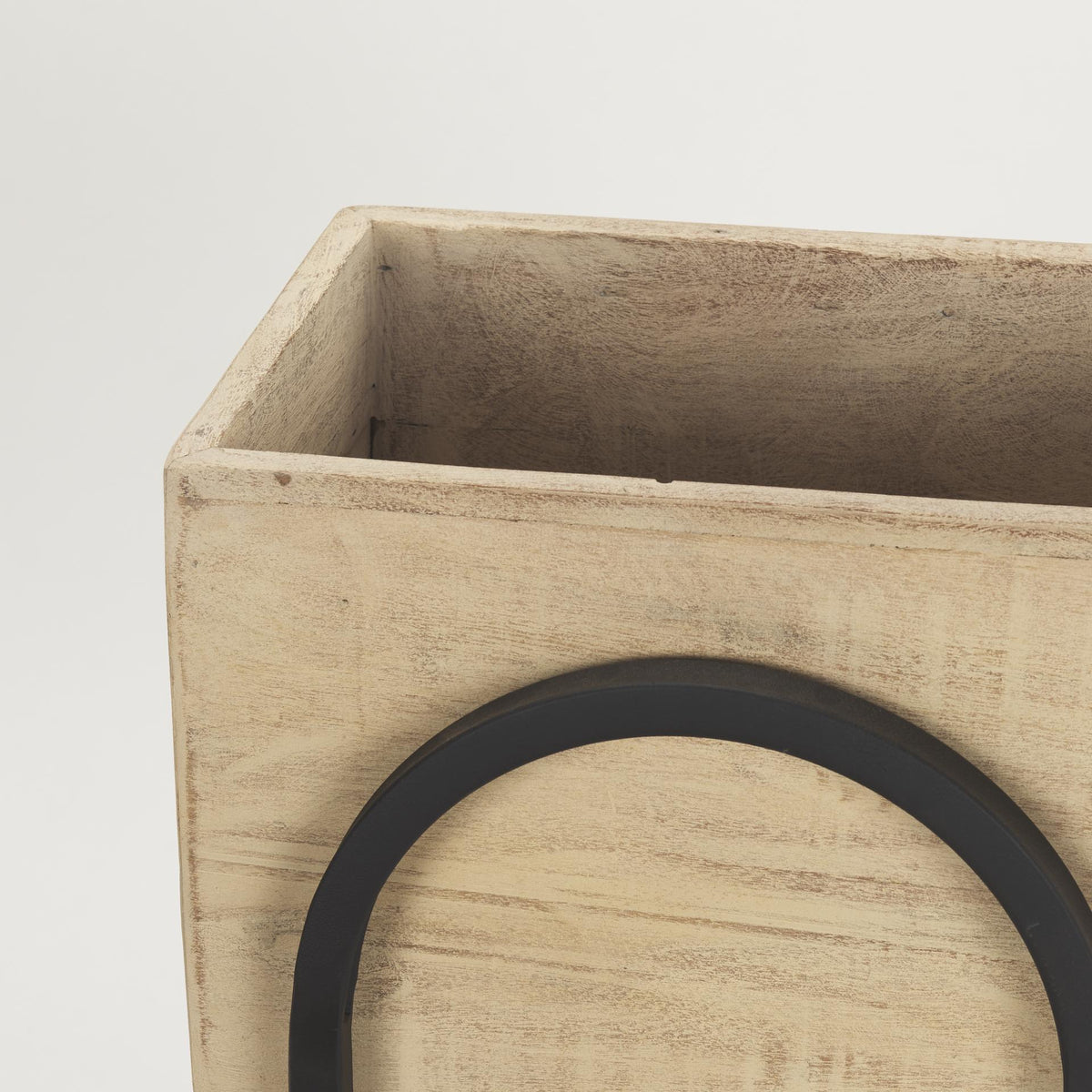 Mercana Jadine Set of 2 Beige Wood w/ Black Metal Arch Frames
