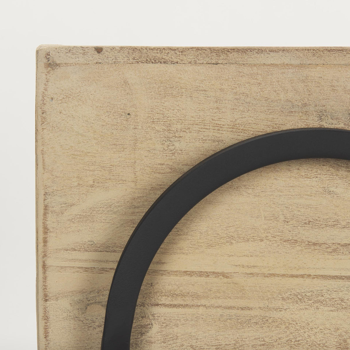 Mercana Jadine Set of 2 Beige Wood w/ Black Metal Arch Frames