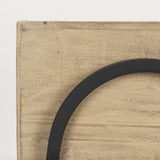 Mercana Jadine Set of 2 Beige Wood w/ Black Metal Arch Frames