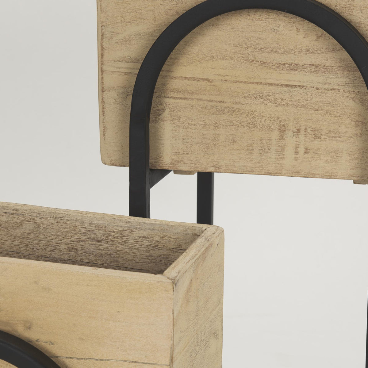 Mercana Jadine Set of 2 Beige Wood w/ Black Metal Arch Frames