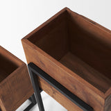 Mercana Jadine Set of 2 Medium Brown Wood w/ Black Metal Rectangle Frames