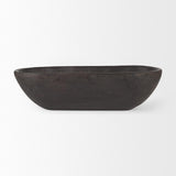Mercana Athena Extra Large Oblong Black-Brown Reclaimed Wood Bowl