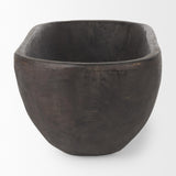 Mercana Athena Extra Large Oblong Black-Brown Reclaimed Wood Bowl