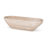 Mercana Athena Extra Large Oblong Light-Wash Reclaimed Wood Bowl